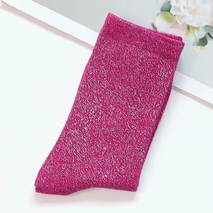 Chaussettes à paillettes couleur bonbon pour femmes