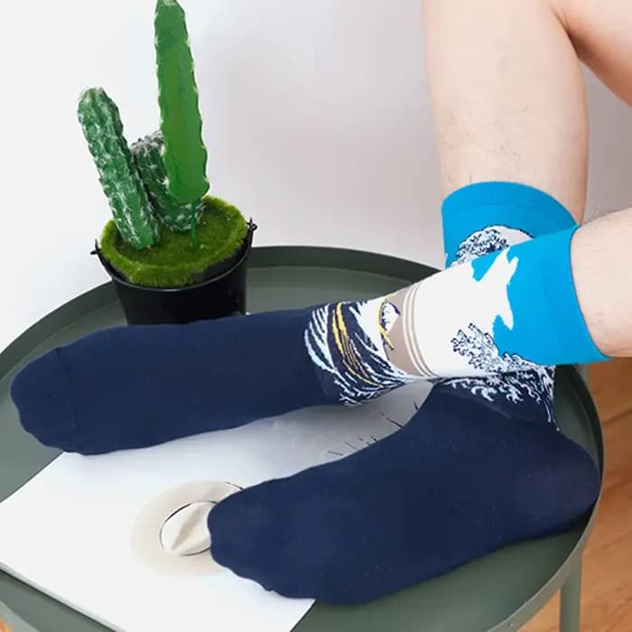 1 paire rétro femmes Art Van Gogh murale série de peinture à l'huile de renommée mondiale hommes chaussettes