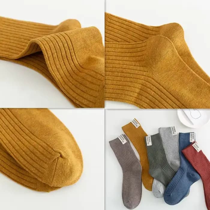 Chaussettes hautes pour filles du lycée, mode japonaise et coréenne, couleur unie, blanc, kaki, Beige, chaussettes amples, tricotées en coton, longues pour femmes