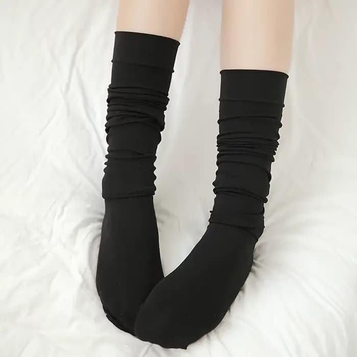 1 paire de Mini femmes filles mode école étudiant chaussettes printemps été Opaque sur genou cuisse haute élastique Sexy bas noir/blanc