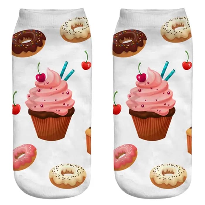 Chaussettes imprimées 3D Happy Calcetines unisexes pour femmes, chaussettes mignonnes et drôles, Nutella, nourriture, fruits, Kawaii, rinçage, nouveau, Harajuku