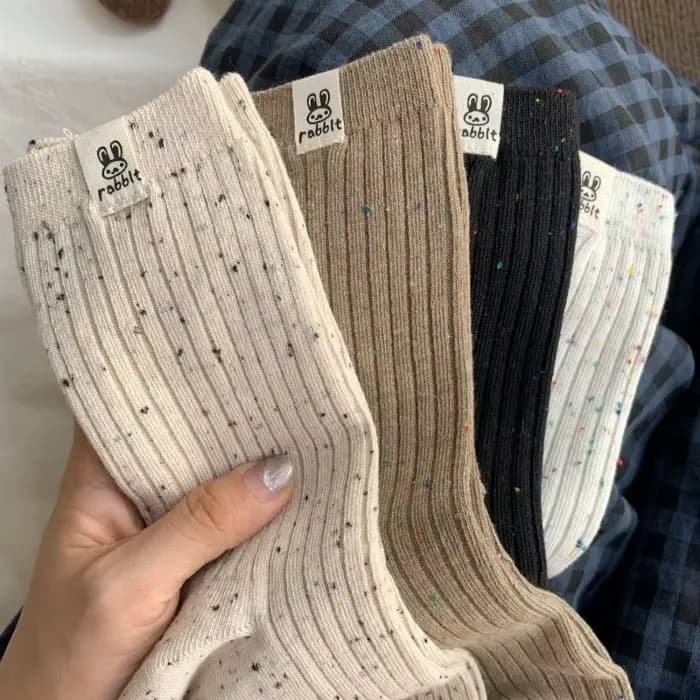 Chaussettes imprimées de dessins animés pour femmes – Longueur mi-tube