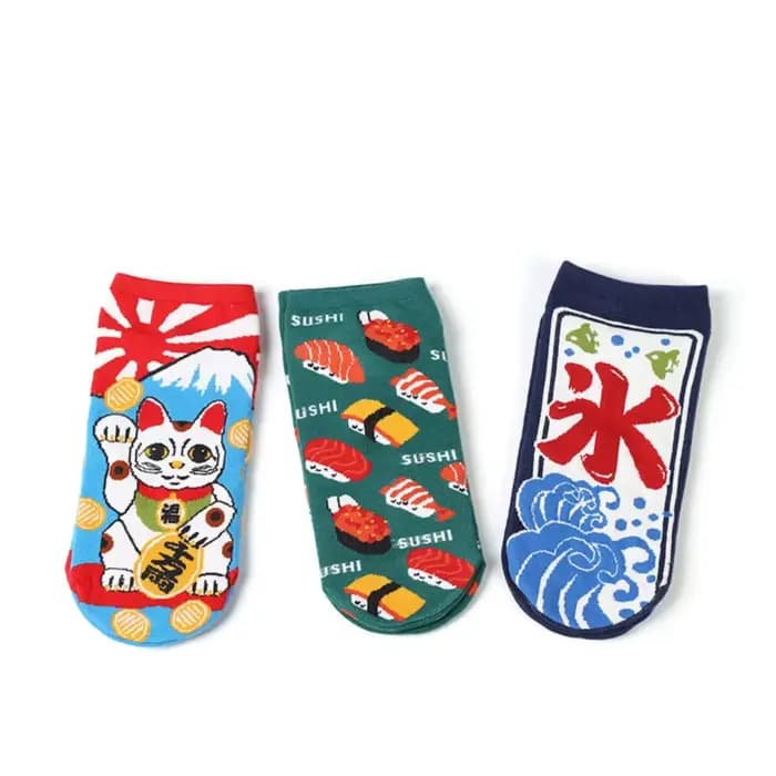 Chaussettes en coton de dessin animé pour femmes, chat chanceux, chatons mignons, chaussettes courtes, mode japonaise, pantoufles créatives et drôles, nouveau