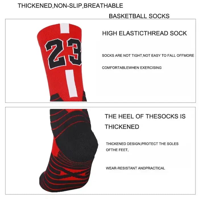 Chaussettes de basket-ball mi-longues pour hommes
