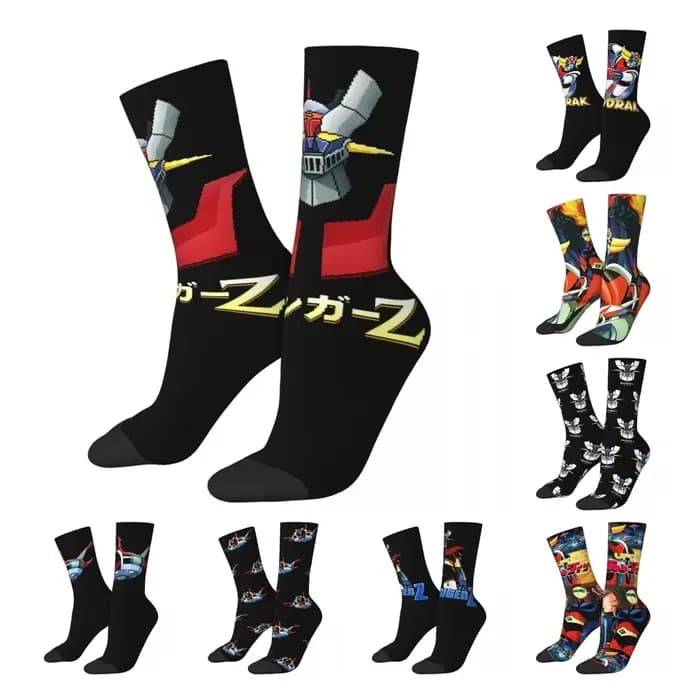 Nouveau homme hommes chaussettes décontracté Actarus Mazinger Z Manga chaussette Robot Goldorak Grendizer femmes bas printemps été automne hiver