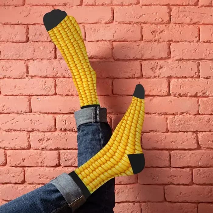 Chaussettes amusantes en épis de maïs pour hommes et femmes