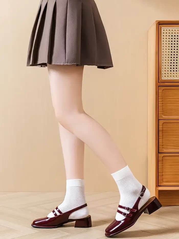 InjCotton-Chaussettes en maille solide pour hommes et femmes