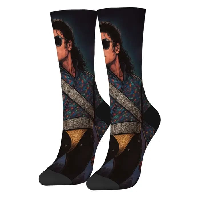 MJ Style Pop Music Idol chaussettes rétro mode hommes