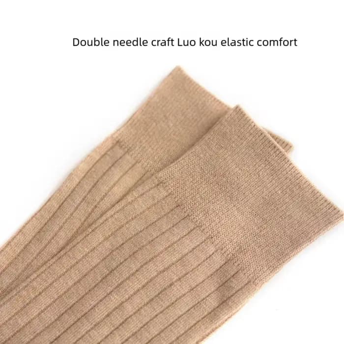 1 paire de chaussettes thermiques d'hiver en coton peigné chaud