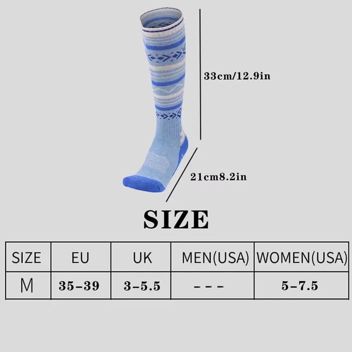 1 paire de chaussettes de Ski d'hiver en laine pour femmes