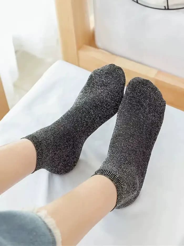 3/6 paires de chaussettes à paillettes multicolores aléatoires