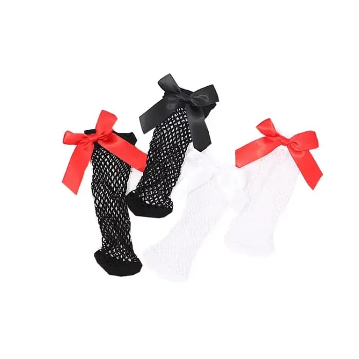 Chaussettes résille en maille noire pour femmes
