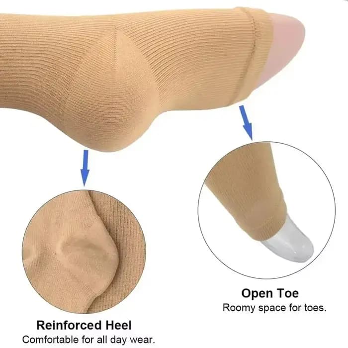 Chaussettes de compression à fermeture éclair pour femmes et hommes, bas robustes à fermeture éclair pour améliorer la circulation sanguine, soulage la douleur et le gonflement, 1 paire