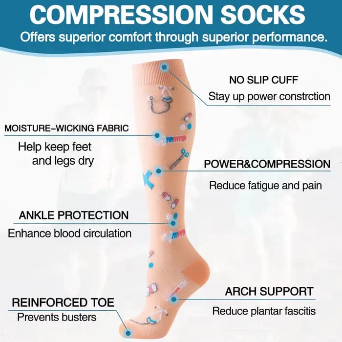 6 paires de chaussettes de Compression athlétiques pour femmes