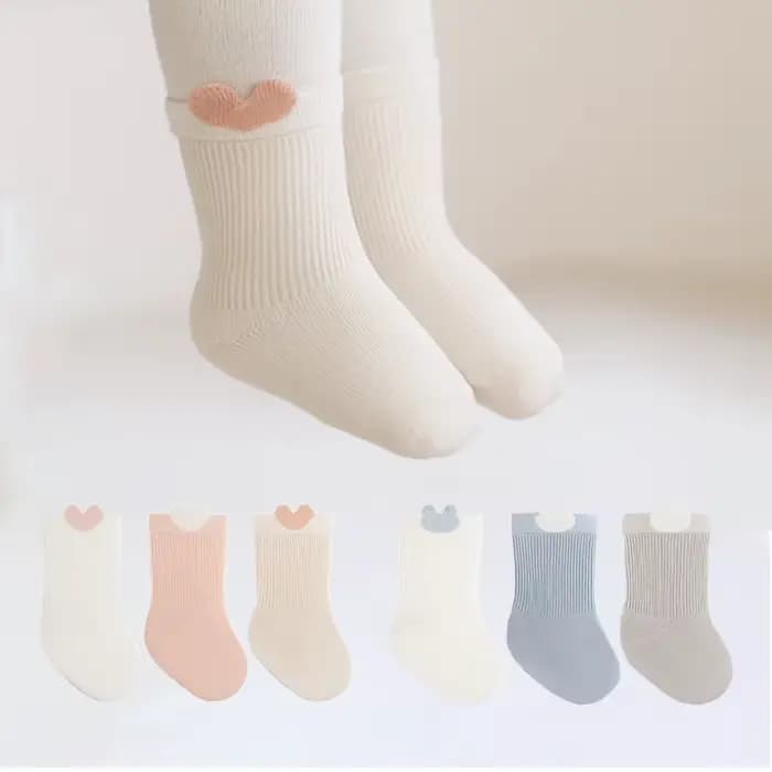 Chaussettes pour nouveau-né, pour filles et garçons, douces et solides, pour nourrissons et enfants en bas âge, à la mode, printemps-automne, 3 paires/lot