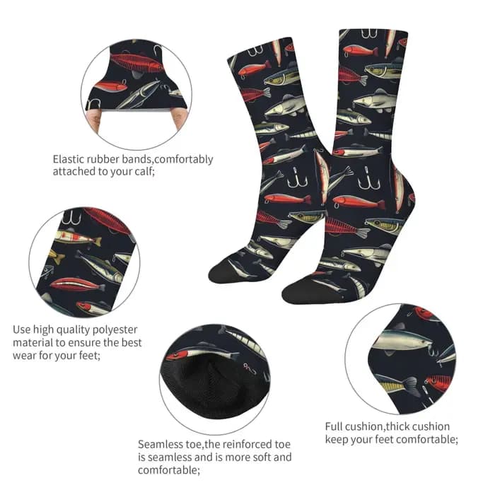 Chaussettes de pêche au leurre pour hommes
