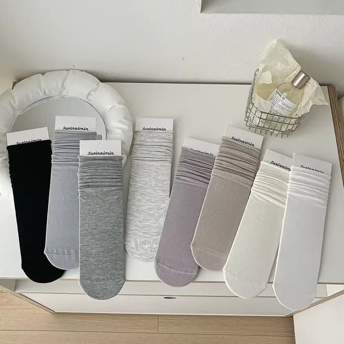 Femmes chaussettes mode japonaise coton mince respirant longues