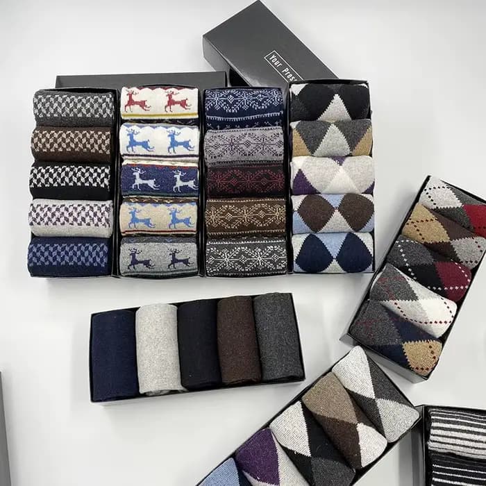 Lot de 5 paires de chaussettes décontractées en coton pour hommes