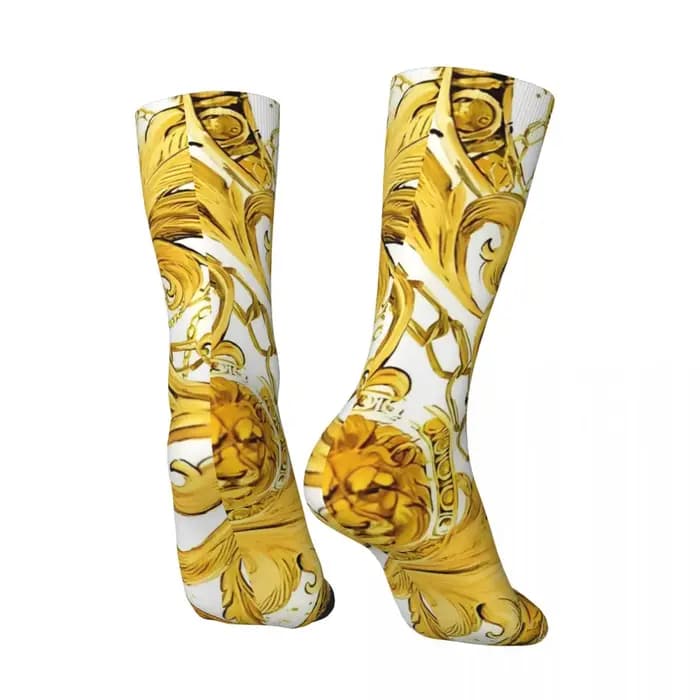 Chaussettes à motif de fleurs de discussion dorées pour hommes