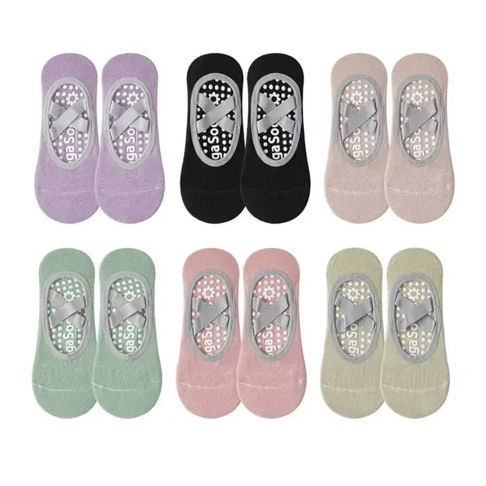 Chaussettes de yoga antidérapantes pour femmes – Chaussettes respirantes dos nu pour ballet, pilates, barre et danse, chaussettes de sport antidérapantes