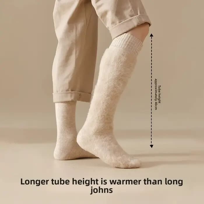 Cadeaux chaussettes de mollet en cachemire épaissi pour hommes couleur unie outils chauds