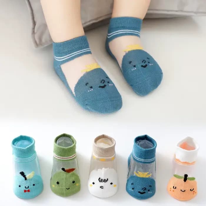 Chaussettes d'été en coton à carreaux pour bébé