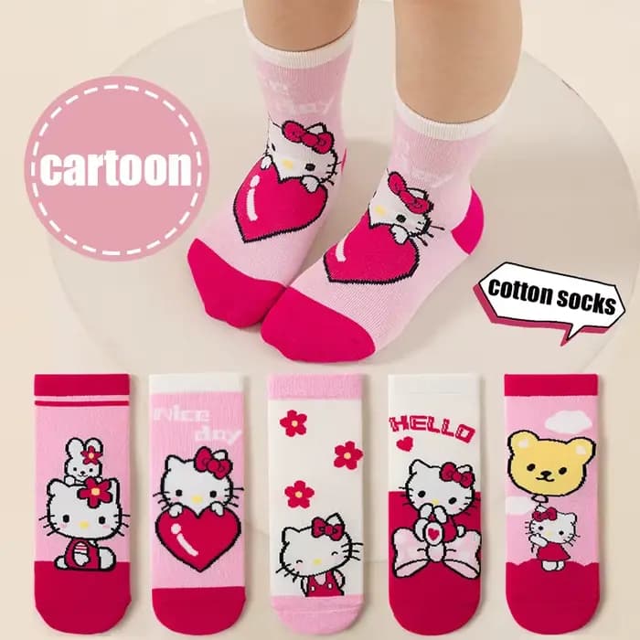 Chaussettes pour filles Hello Kitty mignonnes