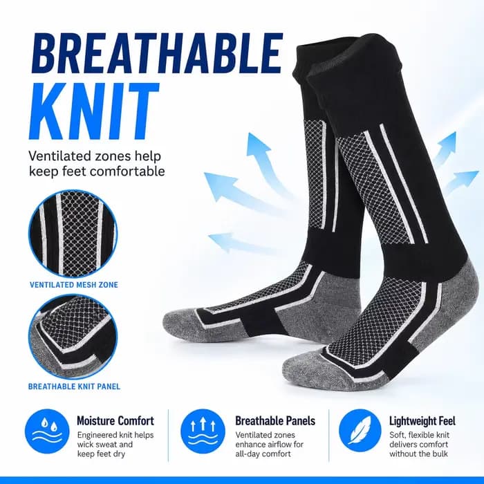 Chaussettes de ski thermiques à compression pour l'hiver