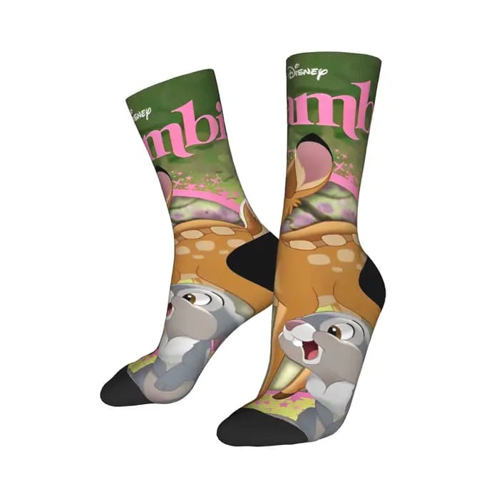 Bambi chaussettes de dessin animé nouveauté bas automne antibactérien femmes hommes