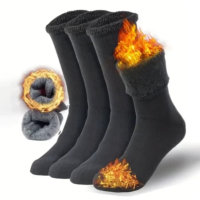 2 paires de chaussettes en laine ultra-épaisses pour hommes