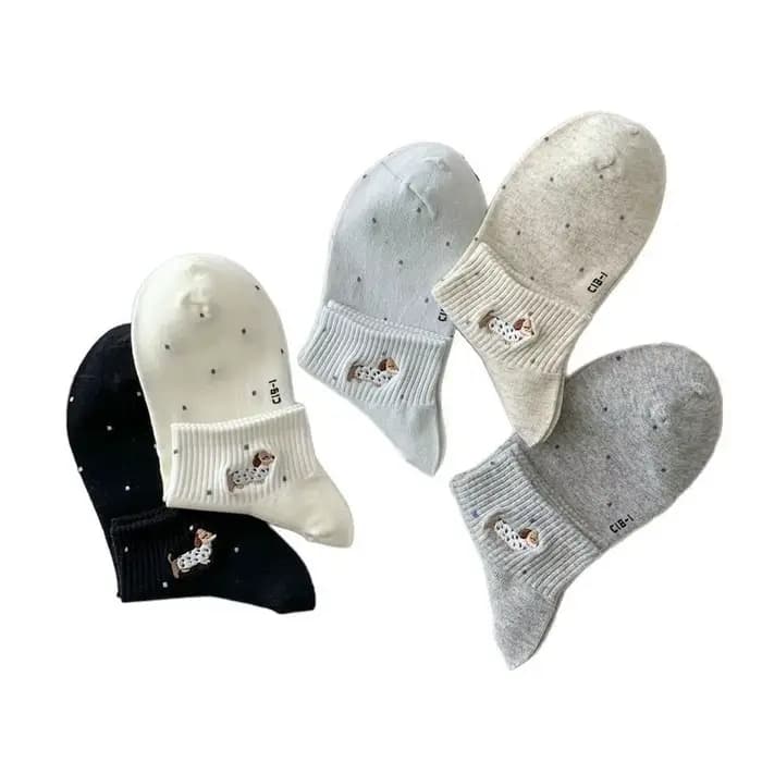5 paires de chaussettes basses pour femmes, motif jacquard Teckel, style preppy, respirantes, fines, invisibles, printemps-été