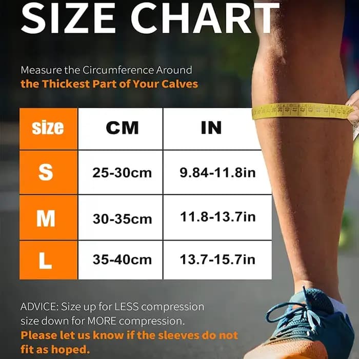 1 paire de manchons de compression élastiques pour mollets