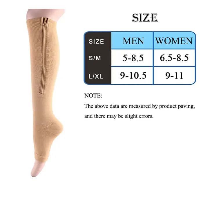 Chaussettes de Compression à fermeture éclair pour femmes