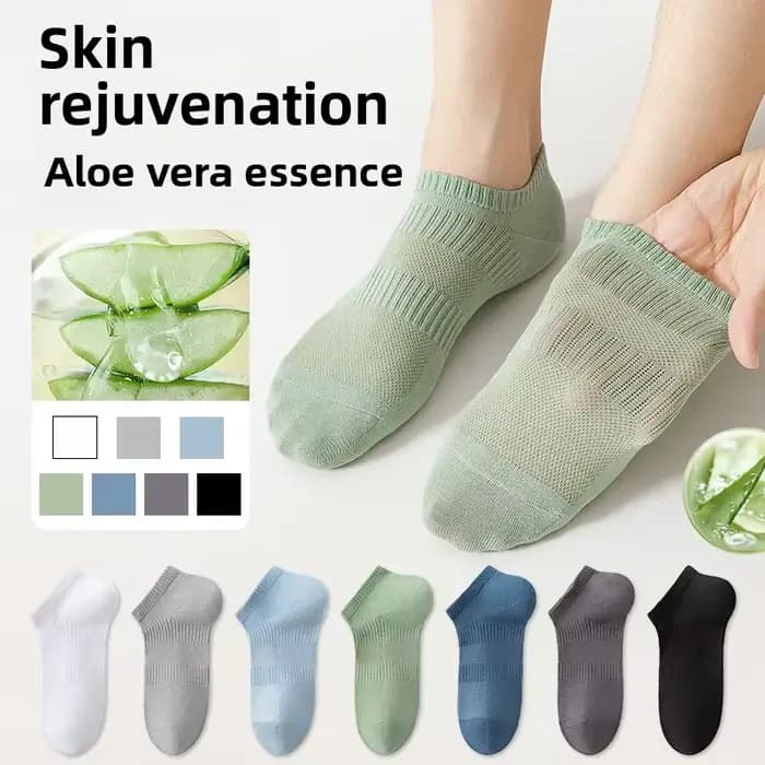 Chaussettes courtes antidérapantes pour hommes 100% coton antibactériennes