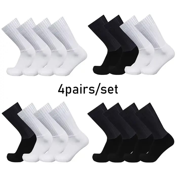 Chaussettes 4 paires/ensemble Aero couleur Pure cyclisme Silicone sport anti-dérapant Pro course vélo