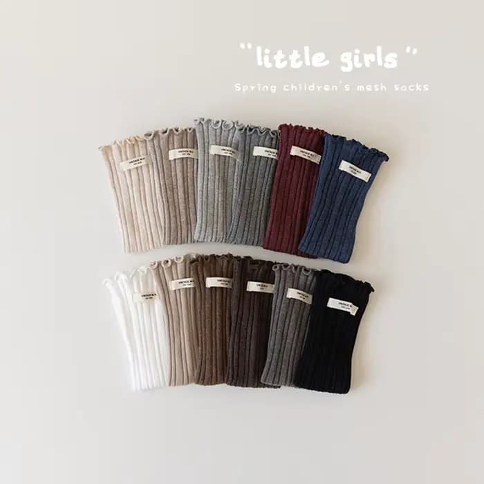 12 couleurs princesse filles froufrous chaussette à volants genou haut côtelé enfants coton chaussettes infantile bébé