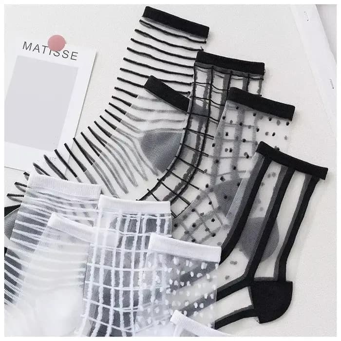 Chaussettes d'Été Transparentes en Maille de Dentelle pour Femme