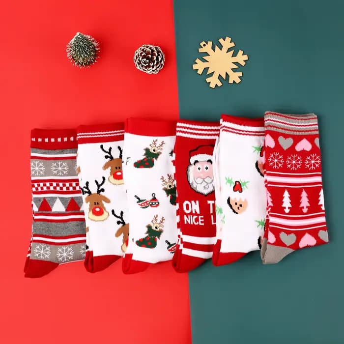 Chaussettes de noël mi-mollet pour hommes et femmes