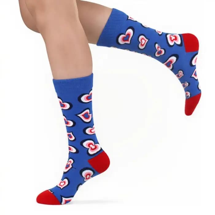 Nouvelles femmes chaussettes 1 paire coton amour arc-en-ciel couleur rayé imprimé nouveauté mode dame printemps moyen