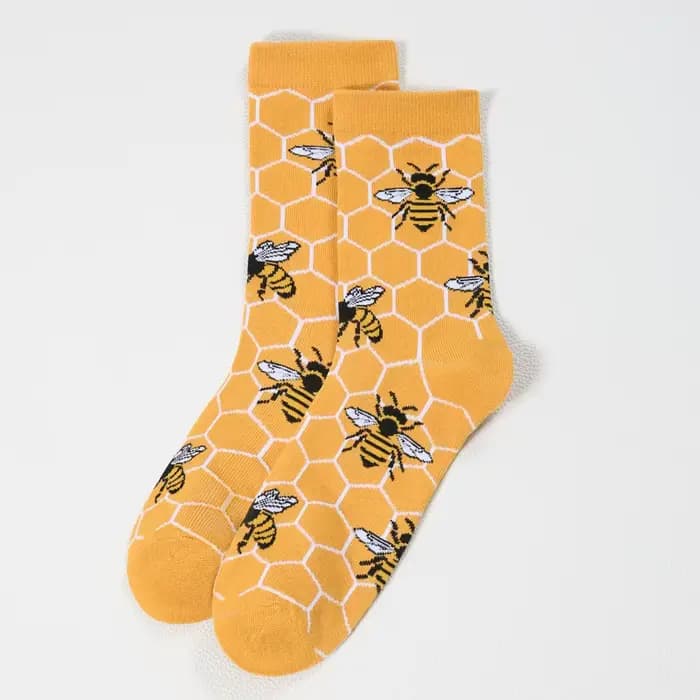 26 nouvelles chaussettes Harajuku amusantes pour femmes, motif petite abeille, chaussettes chaudes et confortables pour le quotidien, le loisir, cadeau, printemps et été