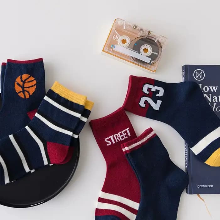 5 paires enfants garçons pur coton chaussettes