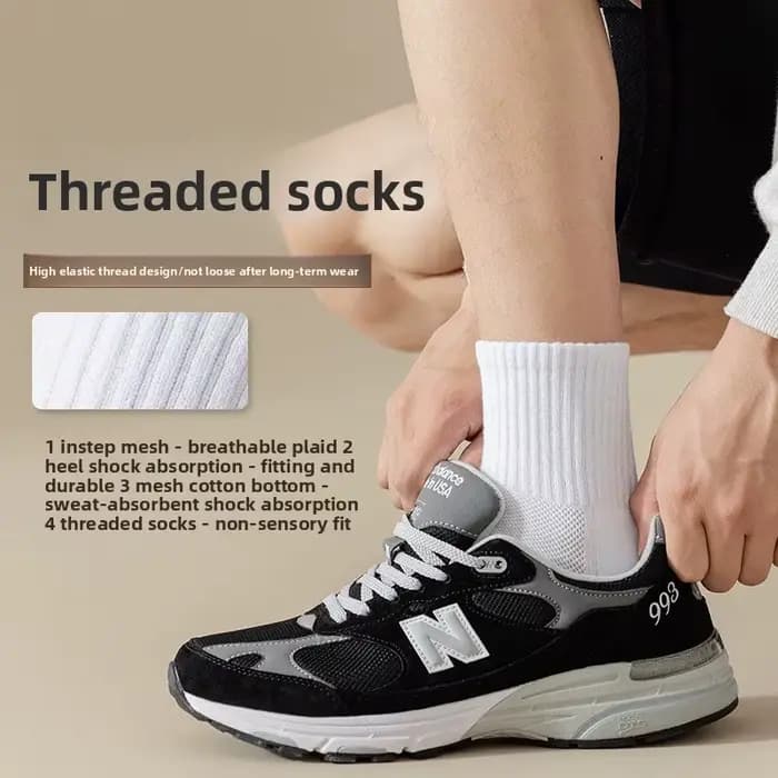 Chaussettes de sport respirantes et absorbant la sueur à fond épais pour hommes avec coussin inférieur pour la course à pied chaussettes de sport professionnelles pour hommes
