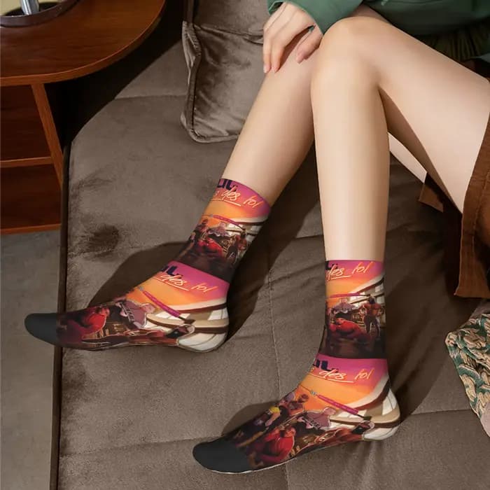 Personnalisé JUL rappeur musique chanteur français hommes chaussettes d'équipage unisexe amusant printemps été automne