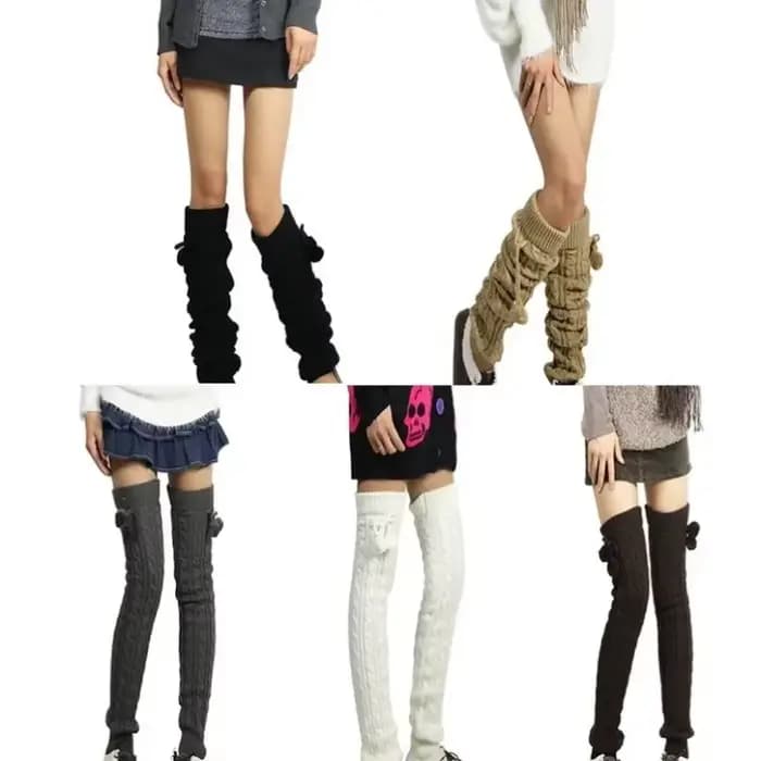 Jambières femmes cuisse haute sur genou chaussettes longues hiver cheville Stretch solide tricoté dames Slouch chaud