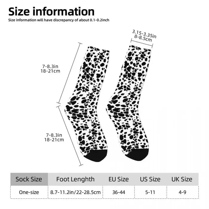 Chaussettes imprimées chien dalmatien toutes saisons