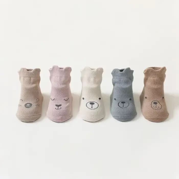 BELLBELL 5 paires de chaussettes antidérapantes pour bébé