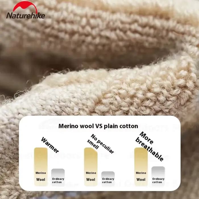 Naturerandonnée chaussettes chaudes en laine absorbant les chocs en plein air épaissi mérinos mi-mollet