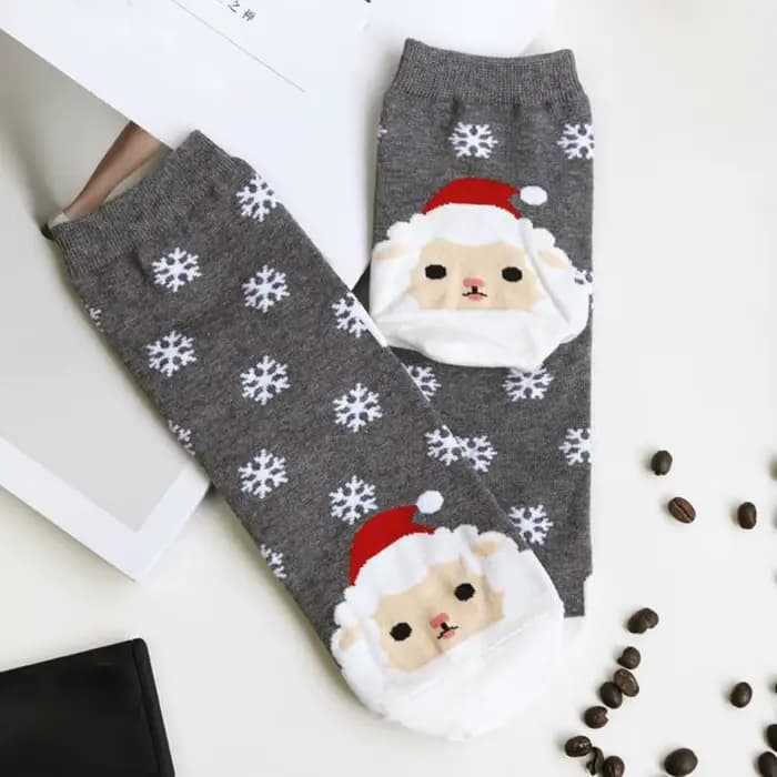 Chaussettes de dessin animé 3D en laine thermique mignonne pour femmes