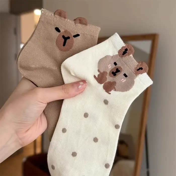 5 paires de chaussettes Capybara mignonnes pour femmes