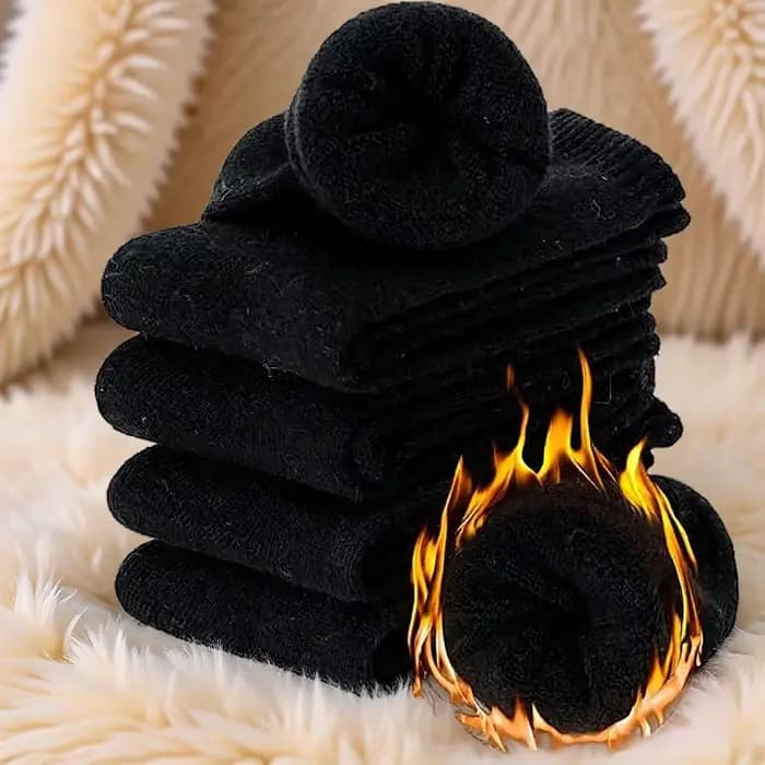 5 paires de chaussettes d'hiver noires pour hommes
